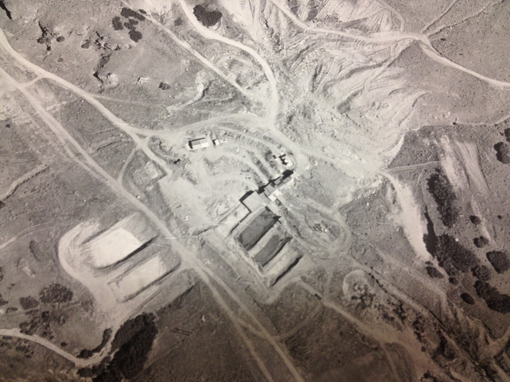 Close up view of the mining facility. From 1958 aerial photographs.