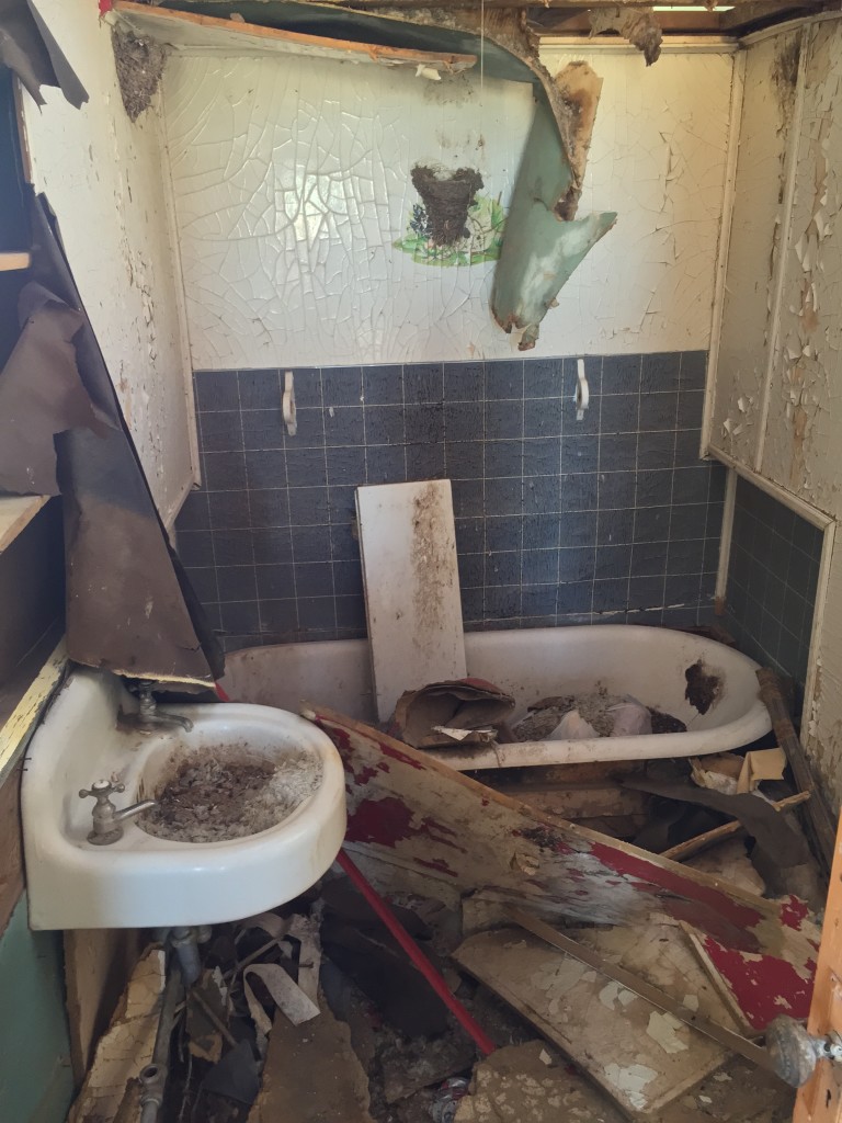 Destroyed bathroom