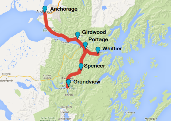 Glacier Discovery Route Map