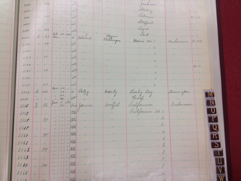 This record is from the Index to mining locations in Davis County from the Recorders Office.