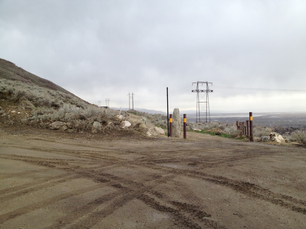 Here is the trailhead. If the gate is open you can probably drive all the way to the mine.