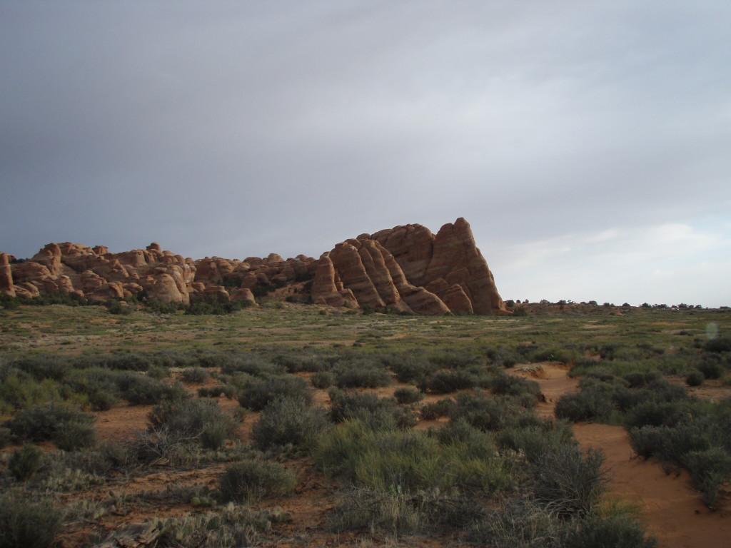 There are many sandstone fins in the area