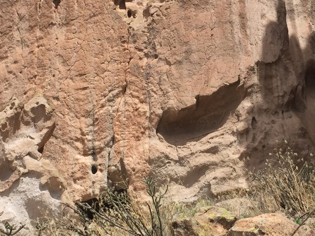 There are many pictographs around the canyon